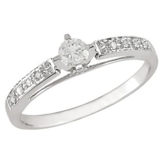 1/4 Carat Diamond Engagement Ring in 10k White Gold GHI I2;I3