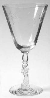 Tiffin Franciscan Baroque (Gray Cut) Water Goblet   Stem 17457,Gray Cut Plant,Mo