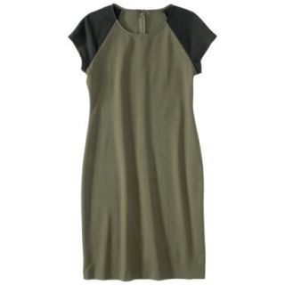 Mossimo Petites Short Sleeve Ponte Dress   Green/Black SP