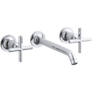 Kohler K T14415 3 CP Purist Two Handle Wall Mount Bathroom Faucet