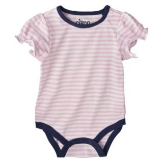 Circo Newborn Infant Girls Short sleeve Striped Bodysuit   Pink 24 M
