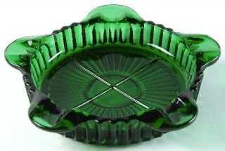 Anchor Hocking Queen Mary Forest Green Coaster/Ashtray   Dark Forest Green, Vert