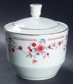 Dynasty China Copenhagen (Platinum,Rim) Sugar Bowl & Lid, Fine China Dinnerware