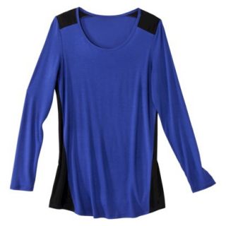 Mossimo Womens Colorblock Long Sleeve Top   Athens Blue/Black M