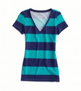 Seagrass AEO Factory Favorite Striped T Shirt, Womens XXS