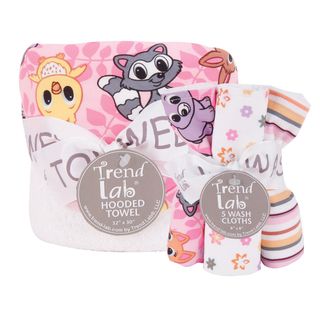 Trend Lab Lola Fox Hooded Towel And Wash Cloth 6 piece Set