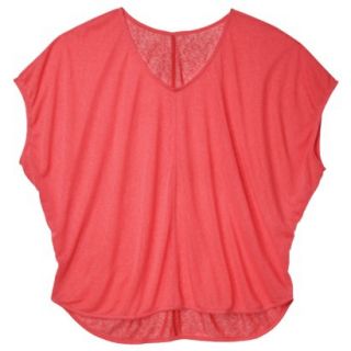 Pure Energy Womens Plus Size Short  Sleeve Blouse   Coral X/1X