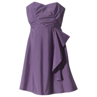 TEVOLIO Womens Strapless Taffeta Dress w/Ruffle   Plum Spice   14