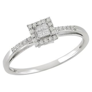 0.2 CT.T.W. Princess Cut Diamond Ring in 10K White Gold 8.0