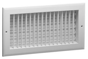 Hart Cooley A618MS 8x6 W HVAC Register, 8 W x 6 H, Straight Blade Aluminum for Sidewall/Ceiling White (022443)