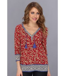 Lucky Brand Anderson Border Print Top Womens Clothing (Multi)