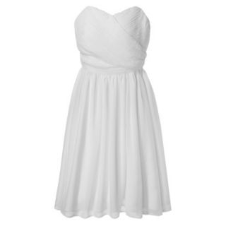 TEVOLIO Womens Plus Size Chiffon Strapless Pleated Dress   Off White   20W