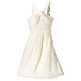 TEVOLIO Womens Halter Neck Chiffon Dress   Off White   10