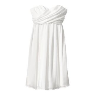 TEVOLIO Womens Plus Size Satin Strapless Dress   Off White   26W