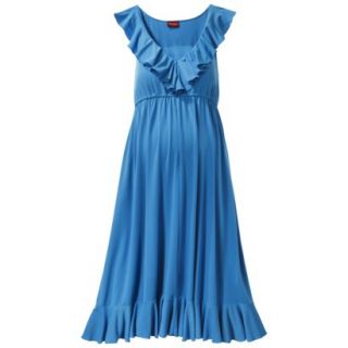 Merona Maternity Sleeveless Ruffle Trim Dress   Blue XL
