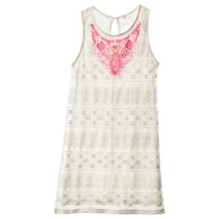 Xhilaration Juniors Embroidered Lace Shift Dress   Ivory S(3 5)