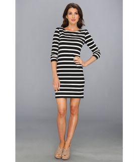 ABS Allen Schwartz Striped T Shirt Dress Womens Dress (Black)