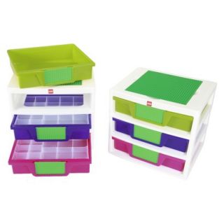 Kids Storage Unit LEGO Friends 3 Drawer Sorting System with Divider Trays  