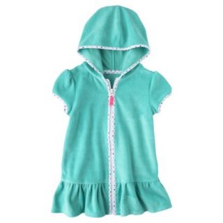 Circo Infant Toddler Girls Hooded Cover Up Dress   Turquoise 9M