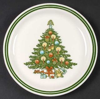 Carlton (Japan) Christmas Salad Plate, Fine China Dinnerware   Tree Center, Sabi