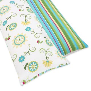 Sweet Jojo Designs Turquoise And Lime Layla Full Length Double Zippered Body Pillow Case Cover (Turquoise/ green/ yellow/ white Thread count 200Materials 100 percent cottonZipper closures on both sides for easy useCare instructions Machine washableDime