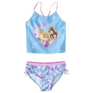 Disney Princess Girls Tankini Swimsuit Set   Blue 5