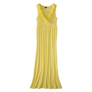 Merona Womens V Neck Ruffle Maxi Dress   Yellow Ray   S