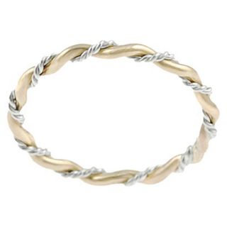 Tressa Collection Sterling Silver and Goldfill Twist Ring   Gold 6