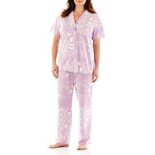 Liz Claiborne Pajama Set   Plus, Sophie Floral Purp, Womens