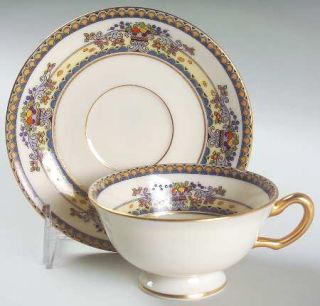 Lenox China Golden Gate (Gold Trim) Footed Cup & Saucer Set, Fine China Dinnerwa