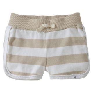 Burts Bees Baby Infant Girls Rugby Stripe Short   Grey/Cloud 0 3 M