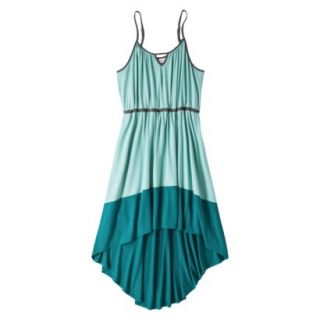 Merona Womens Plus Size Sleeveless High Low Maxi Dress   Aqua/Gray 2