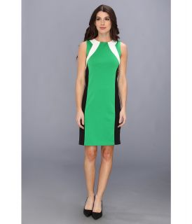 Calvin Klein Sleeveless Ponte Cable Knit Dress Womens Dress (Green)