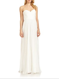 Strapless Ruched Dress   Ivory