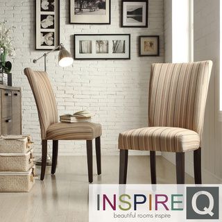Inspire Q Parson Montgomery Striped Fabric Side Chairs (set Of 2)
