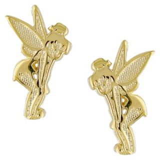 Disney Tinkerbell Gold Over Sterling Silver Stud Earrings