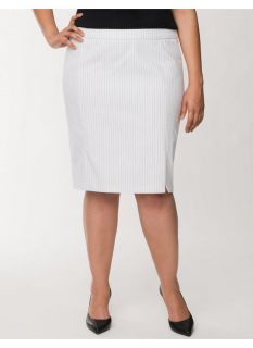 Lane Bryant Plus Size Pinstripe pencil skirt     Womens Size 20, White
