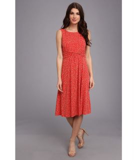 Jessica Howard Twist Front Ruched Waist Dress Womens Dress (Red)