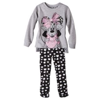 Disney Infant Toddler Girls 2 Piece Minnie Mouse Set   Grey 3T