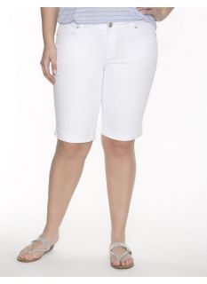 Lane Bryant Plus Size Genius Fit white Bermuda short     Womens Size 26, White