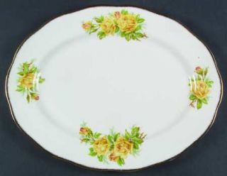 Royal Albert Tea Rose Yellow 15 Oval Serving Platter, Fine China Dinnerware   H