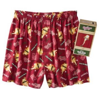 Mens Christmas Story Boxers with Free Tin Gift Box   Red M