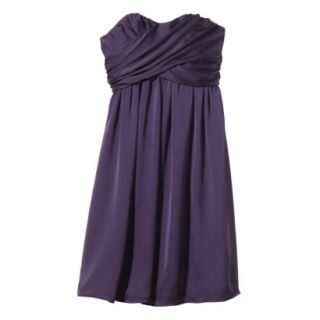 TEVOLIO Womens Plus Size Satin Strapless Dress   Shiny Plum   16W