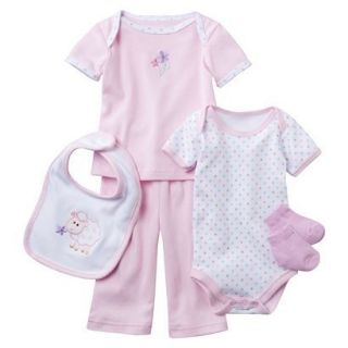 Hudson Baby Newborn Girls 6 Piece Mesh Bag Gift Set   Pink 0 3 M