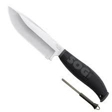 SOG Knives AU01 AU01 Aura Camping Fixed Blade Knife, Black Handle Satin Polish Finish