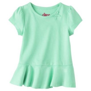 Circo Infant Toddler Girls Short Sleeve Peplum T Shirt   Green 5T
