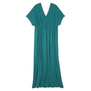 Merona Womens Plus Size Short Sleeve Maxi Dress   Monteray Blue 3