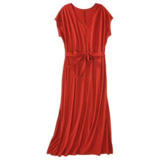 Merona Womens Plus Size Short Sleeve V Neck Maxi Dress   Orange 4