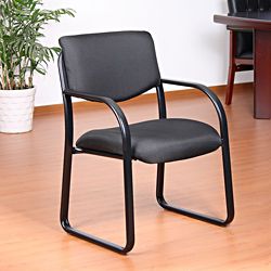 Aragon Black Fabric Guest Chair