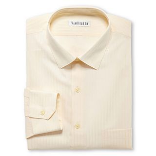 Van Heusen Satin Stripe Dress Shirt, Ivory, Mens